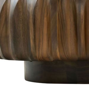 Elegante Tavolino da Caffè Rotondo in Legno Massello Intagliato con Design Scultoreo - Product Image 6