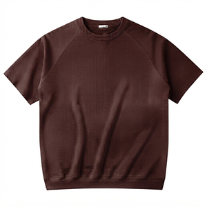 <b>Men's</b> Solid <b>Brown</b> Cotton Casual Short Sleeve T-<b>Shirt</b> Collarless Loose Fit Summer Wear 100% Cotton Breathable Eco Knitted - Product Image 6
