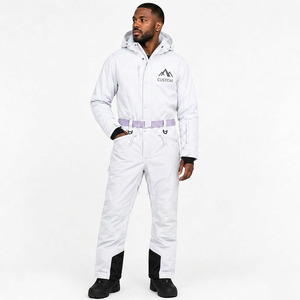 Combinaison de ski une pièce pour femme avec logo personnalisé, à capuche, imperméable, en polyester, pour l'hiver, OEM ODM - Product Image 3
