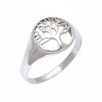 Bague Chevalière Classique Arbre de Vie en Argent Sterling 925, Cadeau Idéal pour Mariage, Fiançailles, Anniversaire, Bijou de Fête pour Femme et Homme