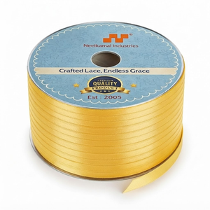 6mm Yellow Single Face Satin <b>Ribbon</b> Customizable Factory Direct 350 Meter Roll for Florist Supplies <b>Easter</b> Gift Packaging Bulk - Product Image 1