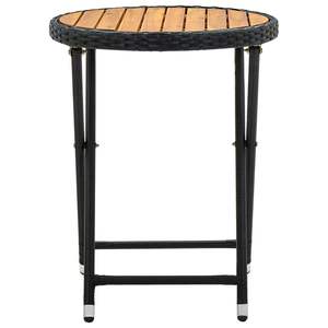 Tavolino da Tè Rotondo Pieghevole in Rattan PE Nero, Prodotto Funzionale e Elegante - Product Image 3