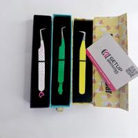 Pince à cils Getup Bros&sons en acier inoxydable, pointe de précision à 90 degrés, anti-magnétique, anti-statique, lisse, longueur 10 mm, personnalisée
