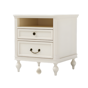 Antique White Classic Royal Style Bedside Tables Wooden <b>Nighstand</b> Table Lamps for Bedroom Furniture Sets - Product Image 1