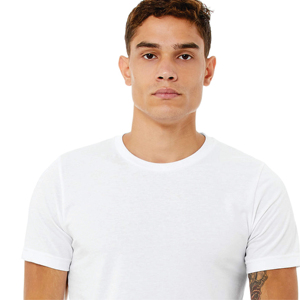 T-shirts à manches courtes pour hommes en polyester/coton blanc, sensation coton, impression de logo personnalisée, sérigraphie, col tricoté uni - Product Image 2