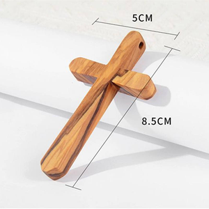 Croix de poche en bois d'olivier, cadeau religieux de Noël, prière de Jésus-Christ - Product Image 6