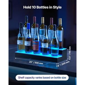 Display a 2 livelli per bottiglie di liquore illuminato a LED da 20 pollici per Whiskey Rack illuminazione USB RF Remote App 9 colori statici ripiano di controllo - Product Image 2