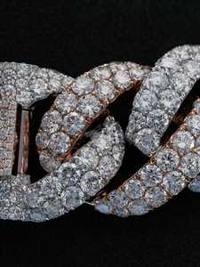 Custom 26mm Lab Grown Cuban <b>Chain</b> 925 Sterling Silver Massive Mosaic Cut <b>Iced</b> <b>Out</b> Necklace Wholesale B2B Jewelry Factory Price - Product Image 2