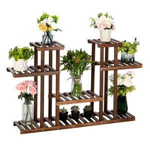 Artisasset Portavasi a 4 Piani per 12 Piante, da Interno ed Esterno, in Legno Carbonizzato, Multifunzione per Vasi e Fioriere - Product Image 2