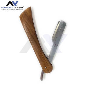 Navaja de Afeitar Recta de Acero de Damasco Hecha a Mano con Mango de Madera Pakka Negra y Marrón, Hoja Personalizada, Estilo Clásico Exótico - Product Image 3