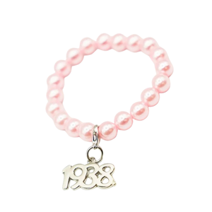 Pulsera de Perlas Rosadas con Dije Decorativo, Brazalete Elástico, Accesorio de Joyería de Moda para Mujer, Regalo para Uso Diario - Product Image 4