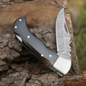 มีดพับเหล็กดามัสกัสแบบใหม่ พร้อมคมมีดที่แม่นยำสำหรับพกพาในชีวิตประจำวัน มีดพกพาดามัสกัส - Product Image 5