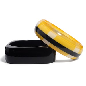 Premium Trendy Ceramic Acrylic Resin Bangle Sets <b>Red</b> Yellow Plant Pattern Handmade Unisex Fashionable Jewelry <b>Bracelets</b> Woman - Product Image 3