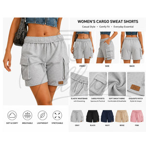Shorts de sport pour femmes en molleton épais de coton, fabriqués au Pakistan, vente en gros - Product Image 6
