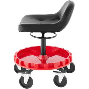 Taburete Rodante para Garaje con Altura Ajustable de 22-26 Pulgadas, Capacidad de 300 LBS, Neumático, con Bandeja, Asiento Móvil para Reparación de Automóviles - Product Image 3