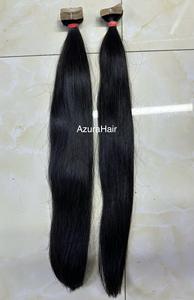 Extensiones de cabello virgen Remy 100% de 8 pulgadas al por mayor, cinta alineada para cutículas, materia prima suelta de estilo de onda profunda en paquete - Product Image 2