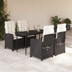 Conjunto de Comedor para Jardín en Negro y Blanco Crema, Muebles Elegantes para Patio, Ideales para Entretenimiento al Aire Libre - Product Image 1