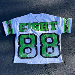 Camiseta Oversize para Hombre al por Mayor, Estilo Fútbol Vintage, 100% Algodón, Streetwear, Lavado Ácido, Estampado Digital, Logotipo Personalizado, Hip Hop - Product Image 6