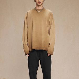 T-shirt imprimé sur mesure, vente en gros directe d'usine, haute qualité, 100% coton, manches longues, pour homme - Product Image 1