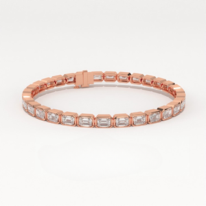 Pulsera Aarinya para Mujer, Moderna, con Diamante Cultivado en Laboratorio, Oro 9K, Corte Esmeralda, Certificado IGI, Bisel Escultural, para Uso Diario - Product Image 6