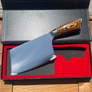 Couteau à viande en acier Damas fait à la main, manche droit en bois, couteau de survie professionnel pour couper la viande TARJ - Product Image 4