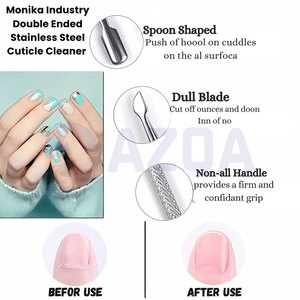Stainless Steel Professional Double End Cuticle Pusher Nail Cuticle Remover Tool For Manicure Pedicure Salon Use - Product Image 3