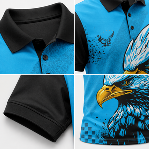 Camiseta Polo Deportiva Sublimada con Estampado de Águila Personalizada, Transpirable, de Secado Rápido, para Hombre, para Golf, Casual, de Manga Corta, para Equipo - Product Image 3