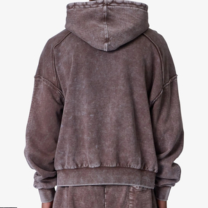 Sudadera con Capucha Extra Grande Personalizada para Hombre y Mujer, Color Sólido, Manga Larga, Tejida, 100% Algodón, 360g, Transpirable, Estilo Lavado, Otoño - Product Image 4
