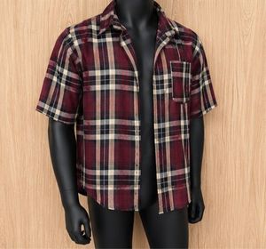เสื้อเชิ้ตผู้ชายแขนยาวลายสก็อตผ้าฝ้ายแท้ 100% ระบายอากาศได้ดี สวมใส่สบาย เหมาะสำหรับผู้ชาย - Product Image 1