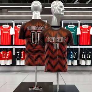 Camiseta de fútbol con rayas degradadas, ropa para hombre, camisetas holgadas con nombre de equipo personalizado, camiseta de fútbol de moda con grafiti estampado 3D - Product Image 3