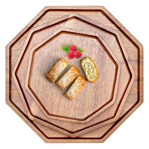 ถาดไม้ขายส่งสำหรับของหวาน ถาดเสิร์ฟตกแต่ง ถาดชีสไม้ จานโชว์ขนมหวานรักษ์โลก งานฝีมือเวียดนาม - Product Image 1