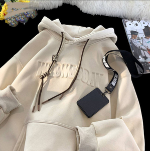 Sudadera con Capucha de Alta Calidad, con Logotipo Personalizado, Tejido Grueso, 100% Algodón, Estilo Urbano, para Hombre, Lavada, Vintage, Talla Grande - Product Image 2
