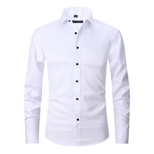 Chemise habillée de luxe pour homme en mélange de coton – Coupe moderne, manches longues, boutonnée, idéale pour les affaires, le bureau, les mariages, les fêtes - Product Image 1