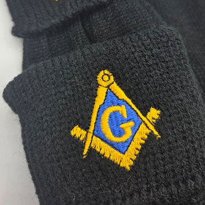 <b>High</b> Quality Custom Embroidered Masonic Kilt Hose <b>Socks</b> Scottish Black Wool Blend Men's <b>Knee</b> <b>High</b> <b>Socks</b> with Square Compass Logo - Product Image 5