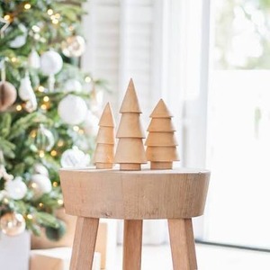 Ornement mural de Noël en bois de style moderne fait à la main, écologique, taille personnalisable, décoration de fête - Product Image 2