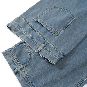 Pantalon de travail extérieur robuste en denim de coton, coupe droite, taille haute, respirant, avec coutures durables, qualité supérieure, personnalisable, vente en gros - Product Image 3