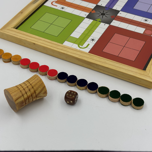 ชุดเกมกระดานไม้ลูโดและสเนคแอนด์เลดเดอร์ |   เกมกระดานไม้บีชแฮนด์เมดสำหรับครอบครัว ของเล่นเสริมพัฒนาการสำหรับเด็ก - Product Image 2