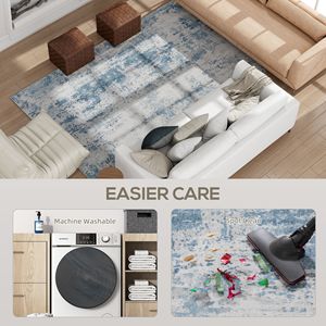 Tappeto Moderno Astratto Blu 4x6 Antiscivolo Lavabile in Lavatrice per Soggiorno Camera da Letto Sala da Pranzo - Product Image 6