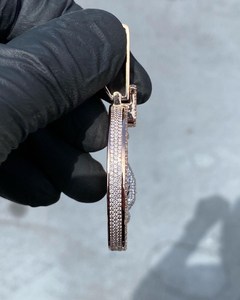 Colgante de Plata de Ley 925 con Diamantes de Moissanita VVS, Diseño de Escorpión Redondo, Estilo Hip Hop, Personalizado por el Fabricante - Product Image 4