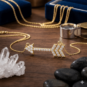 Fabricante de Colgantes de Diamantes Naturales de Oro Sólido de 14K con Diseño de Flecha Romántica Personalizada de Alta Calidad para Regalo de Aniversario - Product Image 6