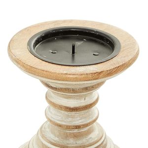 Ensemble de 2 porte-bougies en bois vieilli, style rustique, pour bougies piliers, décoration de table à la maison - Product Image 5