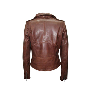 Chaqueta Bomber de Cuero Genuino para Mujer, Estilo Nuevo de Jimieson Apparel, Color Sólido, Resistente al Viento, Forro Grueso y Duradero para Invierno - Product Image 2