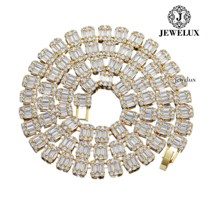 Oferta Especial: Cadena Cubana de Plata 925 con Baño de Oro 18K/14K y Moissanita, Joyería de Lujo Estilo Hip Hop Unisex, Venta al por Mayor para India - Product Image 3