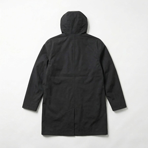 Abrigo largo con capucha negro |   Chaqueta Impermeable para Lluvia |   Gabardina Oversize Estilo Urbano |   Fabricante OEM Personalizado - Product Image 2