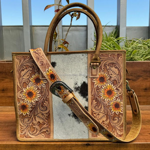 Nouveau sac fourre-tout en cuir personnalisé usiné à la main sac à main de transport dissimulé en cuir véritable de qualité supérieure pour femmes multi-usages - Product Image 2