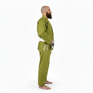 Kimono de Jiu-Jitsu pour homme, vert olive, coupe classique, 100% coton respirant, uniforme de Jiu-Jitsu, vêtements d'arts martiaux pour adultes - Product Image 2