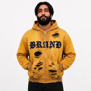 Sudadera con Capucha Personalizada al por Mayor para Hombre, Fabricada en Felpa de Algodón de 600 g/m², Talla Grande, Suministro para Marcas de Moda Estadounidenses - Product Image 1