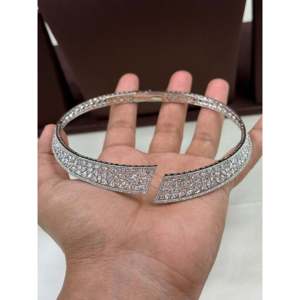 Indian Ethnic Nova American Diamond Bridal Necklace & Earring <b>Set</b> <b>Gold</b> Plated - Product Image 2