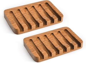 Wood Soap Holder Dish Rack Bathroom <b>Shower</b> Storage Support <b>Plate</b> Tray Elegant Wooden Bathroom use - Product Image 5