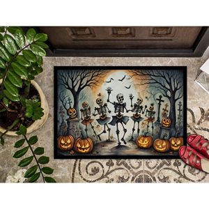 Spooky Halloween Danse Squelettes Paillasson Antidérapant Lavable Low Pile Intérieur/Extérieur Tapis De Porte Avant 24H X 36W - Product Image 3